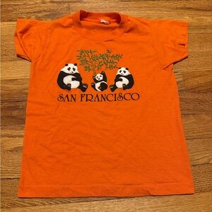 Vintage 80s 90s San Francisco Panda Bear Bamboo China Town Kids XS T Shirt